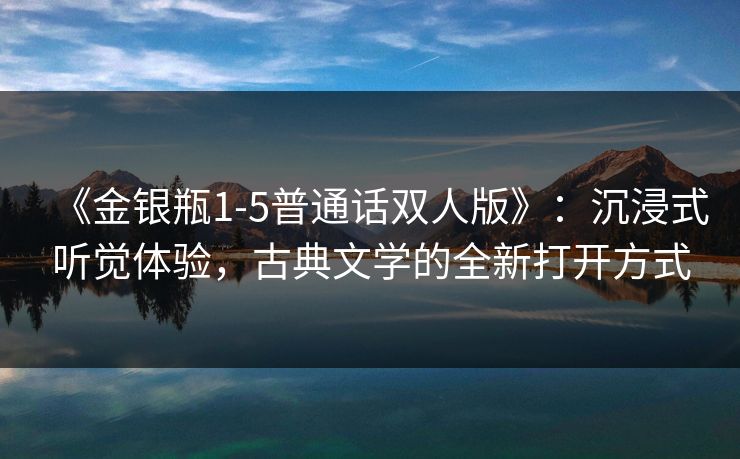 《金银瓶1-5普通话双人版》：沉浸式听觉体验，古典文学的全新打开方式